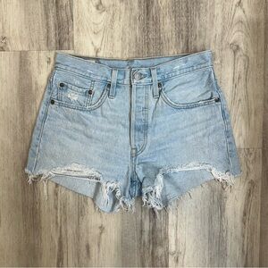 Levi’s Premium 501 Distressed Shorts Light Wash Size 26